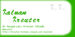kalman kreuter business card